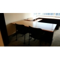 Sugar Maple with Black Base 3 pc Table Suite, Height Adjustable